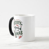 Merry Fishmas Funny Vist kerstontwerp Magische Mok (Voorkant links)