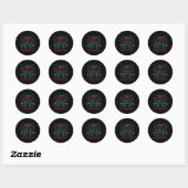 Merry Fishmas Funny Vist Ugly KerstSweater Ronde Sticker (Vel)