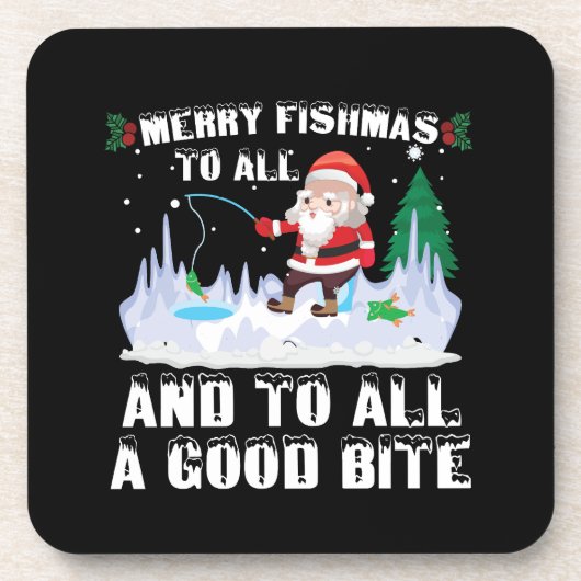 Merry Fishmas Grappige Vis Vist Visser Xmas Bier Onderzetter (Voorkant)