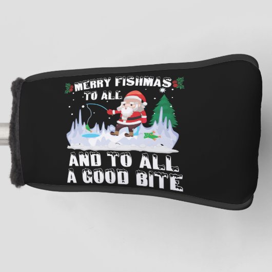 Merry Fishmas Grappige Vis Vist Visser Xmas Golfheadcover (Voorkant)