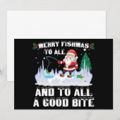 Merry Fishmas Grappige Vis Vist Visser Xmas Kaart (Voorkant / Achterkant)