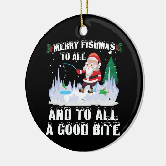 Merry Fishmas Grappige Vis Vist Visser Xmas Keramisch Ornament (Links)
