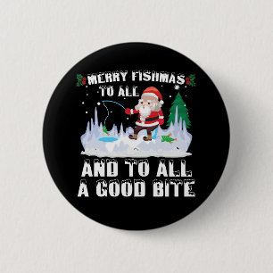 Merry Fishmas Grappige Vis Vist Visser Xmas Ronde Button 5,7 Cm