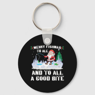 Merry Fishmas Grappige Vis Vist Visser Xmas Sleutelhanger