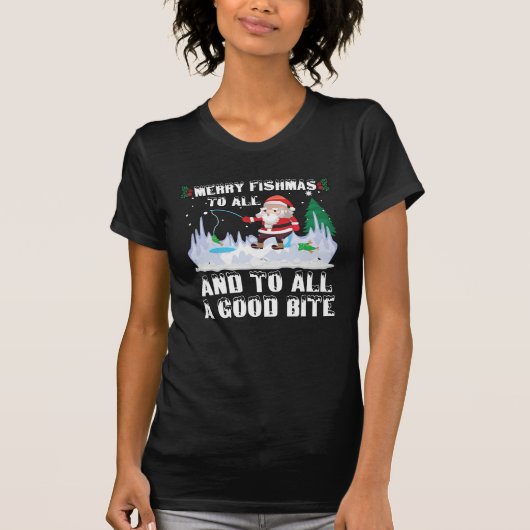 Merry Fishmas Grappige Vis Vist Visser Xmas T-shirt (Voorkant)