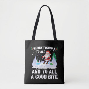Merry Fishmas Grappige Vis Vist Visser Xmas Tote Bag