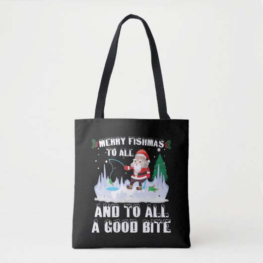 Merry Fishmas Grappige Vis Vist Visser Xmas Tote Bag (Voorkant)