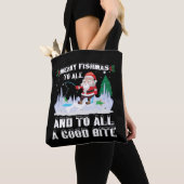 Merry Fishmas Grappige Vis Vist Visser Xmas Tote Bag (Dichtbij)