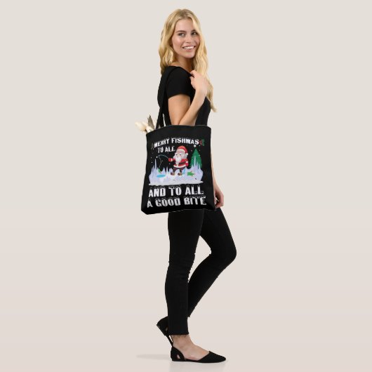 Merry Fishmas Grappige Vis Vist Visser Xmas Tote Bag (Op model)