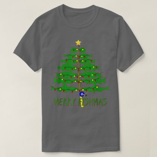 Merry Fishmas Kerstary Vist Funny T-shirt (Design voorkant)