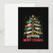 Merry Fishmas kerstboom lampjes Fish Funny Fis Kaart (Voorkant / Achterkant)