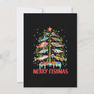 Merry Fishmas kerstboom lampjes Fish Funny Fis Kaart