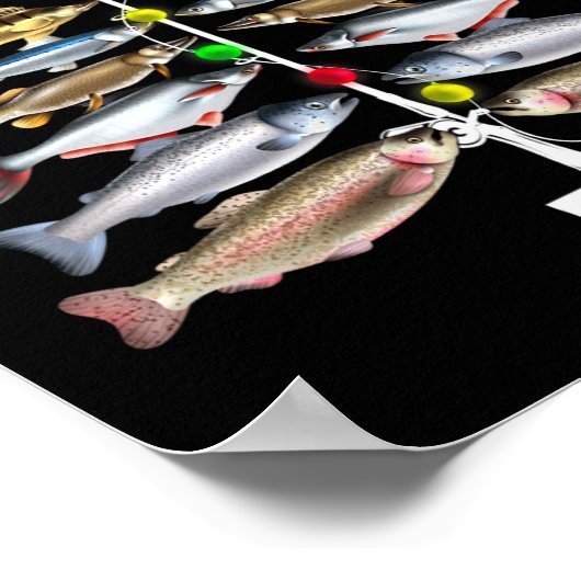 Merry Fishmas kerstboom Vist Poster (Hoek)