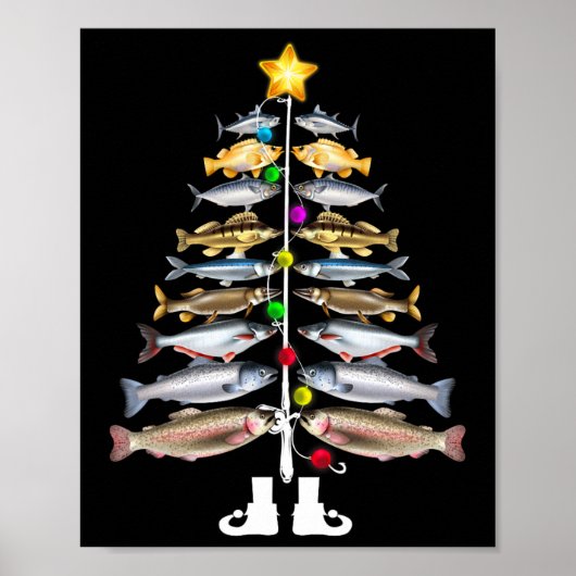 Merry Fishmas kerstboom Vist Poster (Voorkant)