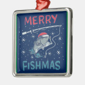 Merry Fishmas Kerstfeest Vist Metalen Ornament (Links)