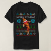 Merry Fishmas Kerstmis Japanse Koi Fish T-Shirt (Design voorkant)