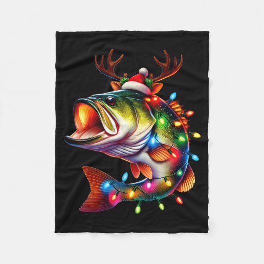 Merry Fishmas Santa Fishing Lovers Funny Fisherman Fleece Deken (Voorkant)