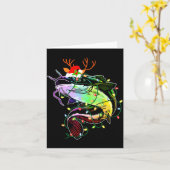 Merry Fishmas Santa Fishing Lovers Funny Fisherman Kaart (Gele Bloem)