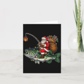 Merry Fishmas Santa Fishing Lovers Funny Fisherman Kaart (Voorkant)