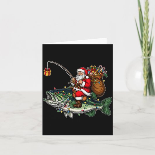 Merry Fishmas Santa Fishing Lovers Funny Fisherman Kaart (Voorkant)