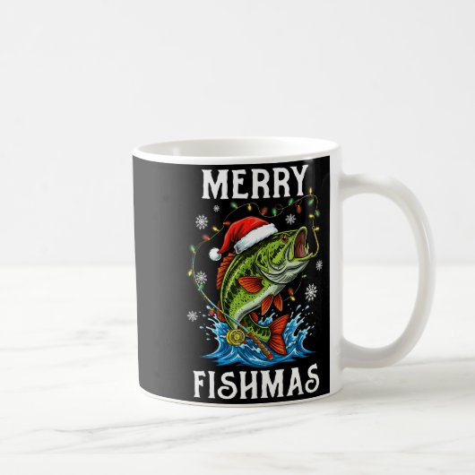 Merry Fishmas Santa Fishing Lovers Funny Fisherman Koffiemok (Rechts)