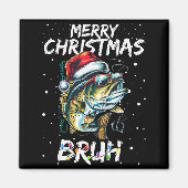 Merry Fishmas Santa Fishing Lovers Funny Fisherman Magneet (Voorkant)