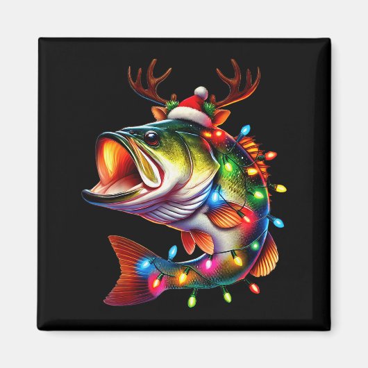 Merry Fishmas Santa Fishing Lovers Funny Fisherman Magneet (Voorkant)