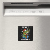 Merry Fishmas Santa Fishing Lovers Funny Fisherman Magneet (Insitu (Vaatwasser))
