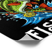 Merry Fishmas Santa Fishing Lovers Funny Fisherman Poster (Hoek)