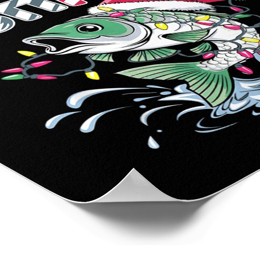 Merry Fishmas Santa Fishing Lovers Funny Fisherman Poster (Hoek)