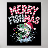 Merry Fishmas Santa Fishing Lovers Funny Fisherman Poster (Voorkant)