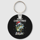 Merry Fishmas Santa Fishing Lovers Funny Fisherman Sleutelhanger (Voorkant)