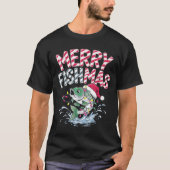 Merry Fishmas Santa Fishing Lovers Funny Fisherman T-shirt (Voorkant)