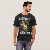 Merry Fishmas Santa Fishing Lovers Funny Fisherman T-shirt (Voorkant volledig)
