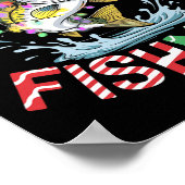 Merry Fishmas Santa Vist Grappige Visser Christus Poster (Hoek)