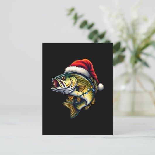 Merry Fishmas Santa Vist liefhebbers van Funny Fis Feestdagenkaart (Staand voorkant)