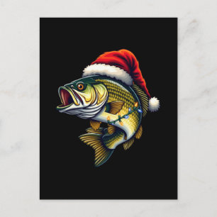 Merry Fishmas Santa Vist liefhebbers van Funny Fis Feestdagenkaart