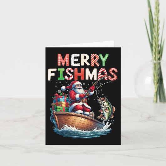 Merry Fishmas Santa Vist liefhebbers van Funny Fis Kaart (Voorkant)