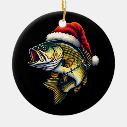 Merry Fishmas Santa Vist liefhebbers van Funny Fis Keramisch Ornament (Voorkant)