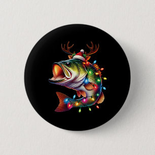 Merry Fishmas Santa Vist liefhebbers van Funny Fis Ronde Button 5,7 Cm