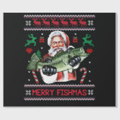 Merry Fishmas Santa Vist UgandekersSweater Cadeaupapier (Vlak)