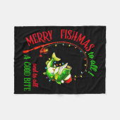 Merry Fishmas To All Fishing Fisherman's Funny Chr Fleece Deken (Voorkant (Horizontaal))