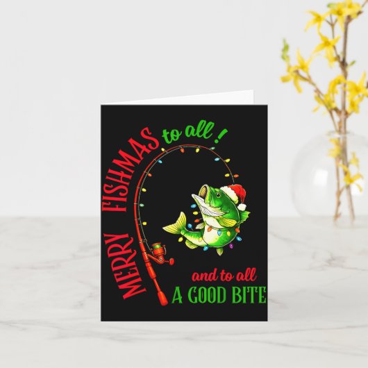 Merry Fishmas To All Fishing Fisherman's Funny Chr Kaart (Gele Bloem)