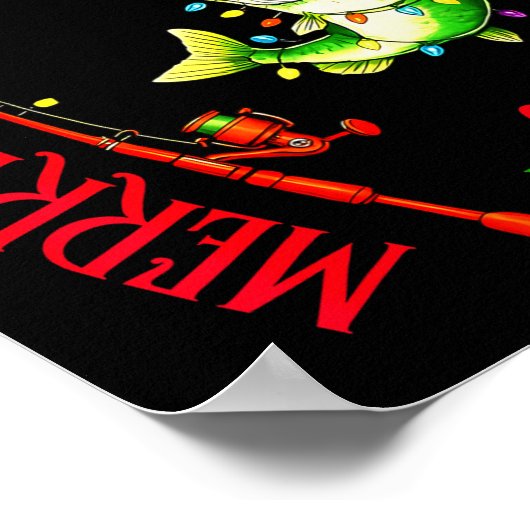 Merry Fishmas To All Fishing Fisherman's Funny Chr Poster (Hoek)