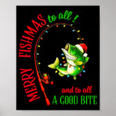 Merry Fishmas To All Fishing Fisherman's Funny Chr Poster (Voorkant)