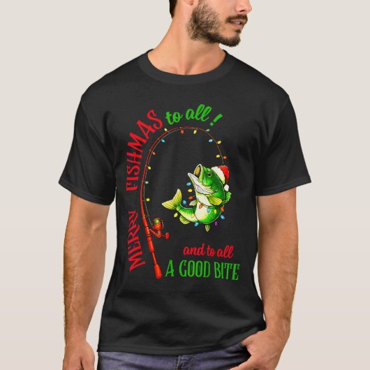 Merry Fishmas To All Fishing Fisherman's Funny Chr T-shirt (Voorkant)