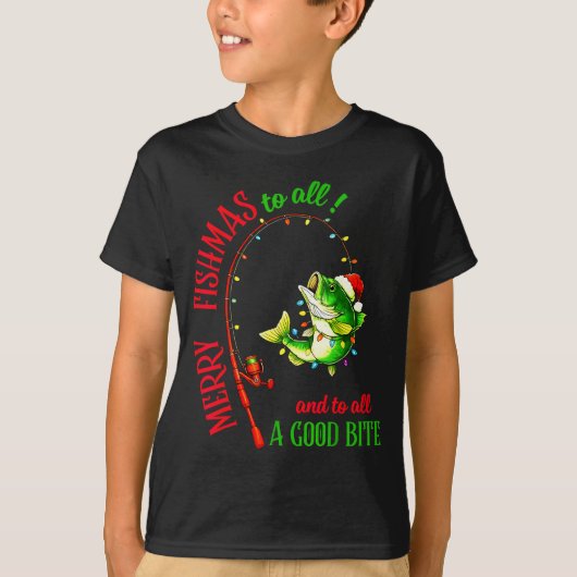 Merry Fishmas To All Fishing Fisherman's Funny Chr T-shirt (Voorkant)