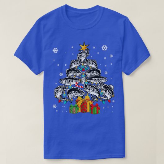 Merry Fishmas Tree Funny Vist kerst voor vis T-shirt (Design voorkant)