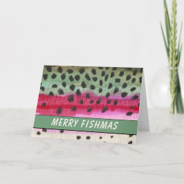 Merry Fishmas Trout Fisherman's Feestdagen Kaart