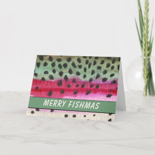 Merry Fishmas Trout Fisherman's Feestdagen Kaart
